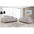 Titan Furnishings Genuine Italian Leather Sofa & Loveseat Set in Light Gray
