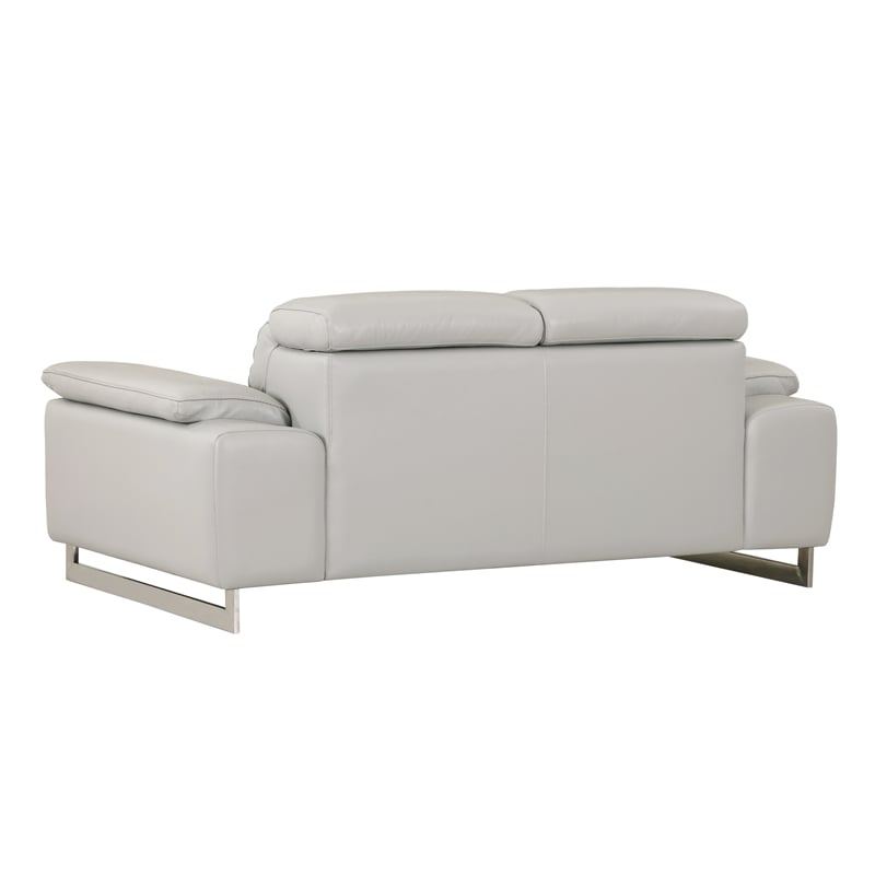 Titan Furnishings Genuine Italian Leather Sofa & Loveseat Set in Light Gray