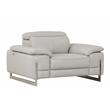 Titan Furnishings Genuine Italian Leather Sofa & Loveseat Set in Light Gray
