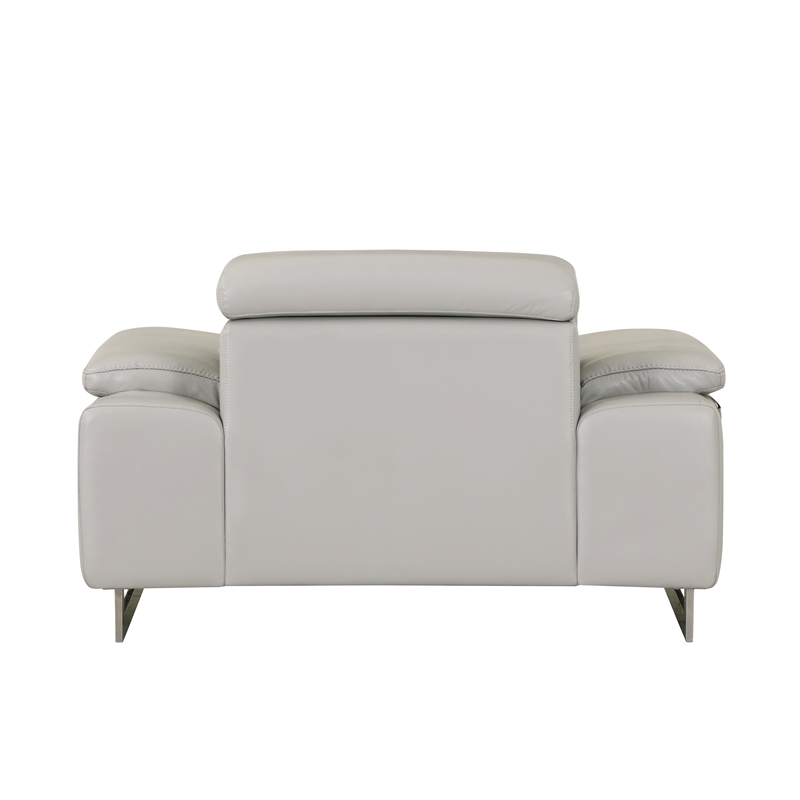 Titan Furnishings Genuine Italian Leather Sofa & Loveseat Set in Light Gray