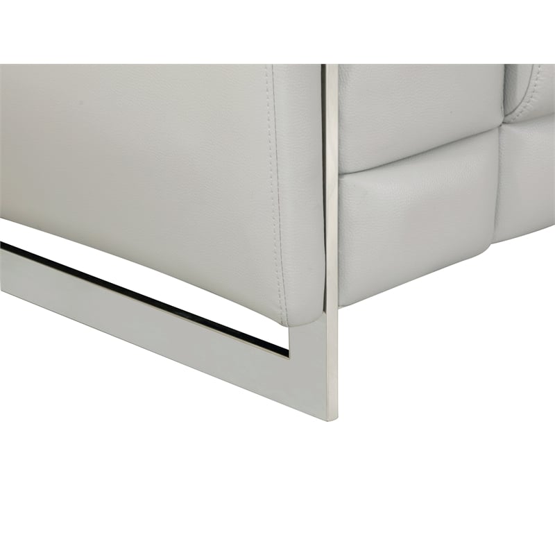 Titan Furnishings Genuine Italian Leather Sofa & Loveseat Set in Light Gray