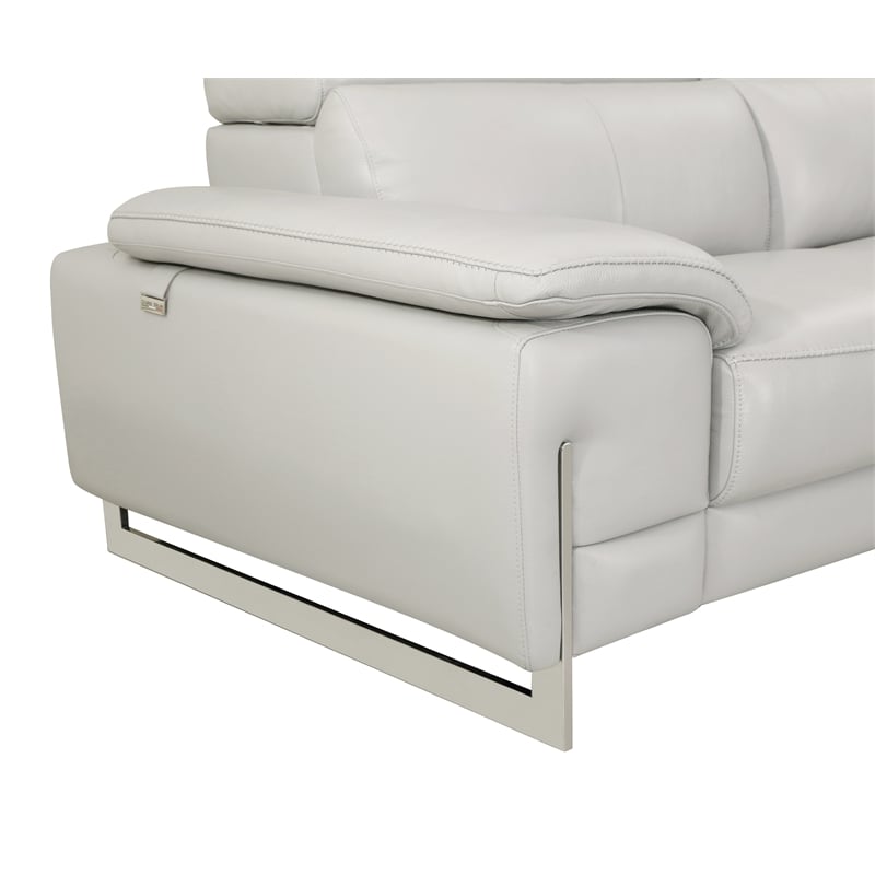 Titan Furnishings Genuine Italian Leather Sofa & Loveseat Set in Light Gray