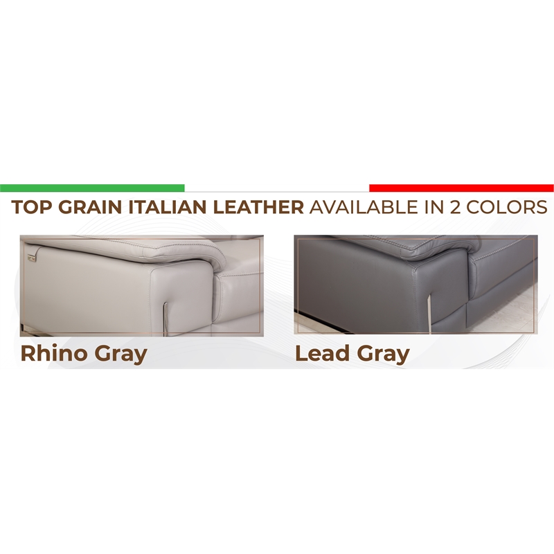Titan Furnishings Genuine Italian Leather Sofa & Loveseat Set in Light Gray