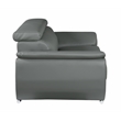 Titan Furnishings Modern Leather Upholstered Recliner Sofa Set in Gray
