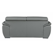Titan Furnishings Modern Leather Upholstered Recliner Sofa Set in Gray