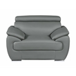 Titan Furnishings Modern Leather Upholstered Recliner Sofa Set in Gray