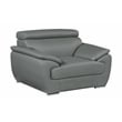 Titan Furnishings Modern Leather Upholstered Recliner Sofa Set in Gray