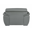 Titan Furnishings Modern Leather Upholstered Recliner Sofa Set in Gray