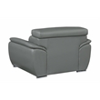 Titan Furnishings Modern Leather Upholstered Recliner Sofa Set in Gray