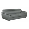 Titan Furnishings Modern Leather Upholstered Recliner Sofa Set in Gray