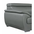 Titan Furnishings Modern Leather Upholstered Recliner Sofa Set in Gray