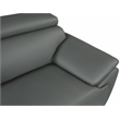 Titan Furnishings Modern Leather Upholstered Recliner Sofa Set in Gray