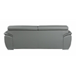 Titan Furnishings Modern Leather Upholstered Recliner Sofa Set in Gray