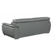 Titan Furnishings Modern Leather Upholstered Recliner Sofa Set in Gray