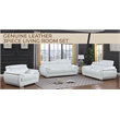 Titan Furnishings Modern Leather Upholstered Recliner Sofa Set in Gray