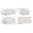 Titan Furnishings Modern Leather Upholstered Recliner Sofa Set in Gray
