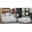 Titan Furnishings Modern Leather Upholstered Recliner Sofa Set in Gray