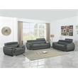 Titan Furnishings Modern Leather Upholstered Recliner Sofa Set in Gray