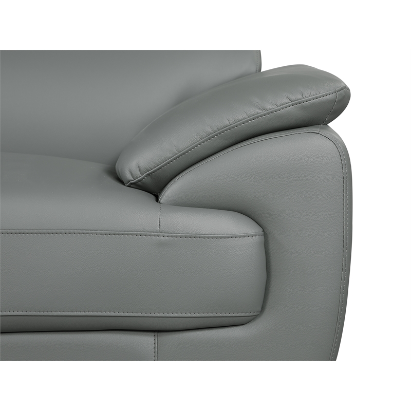Titan Furnishings Modern Leather Upholstered Recliner Loveseat in Gray