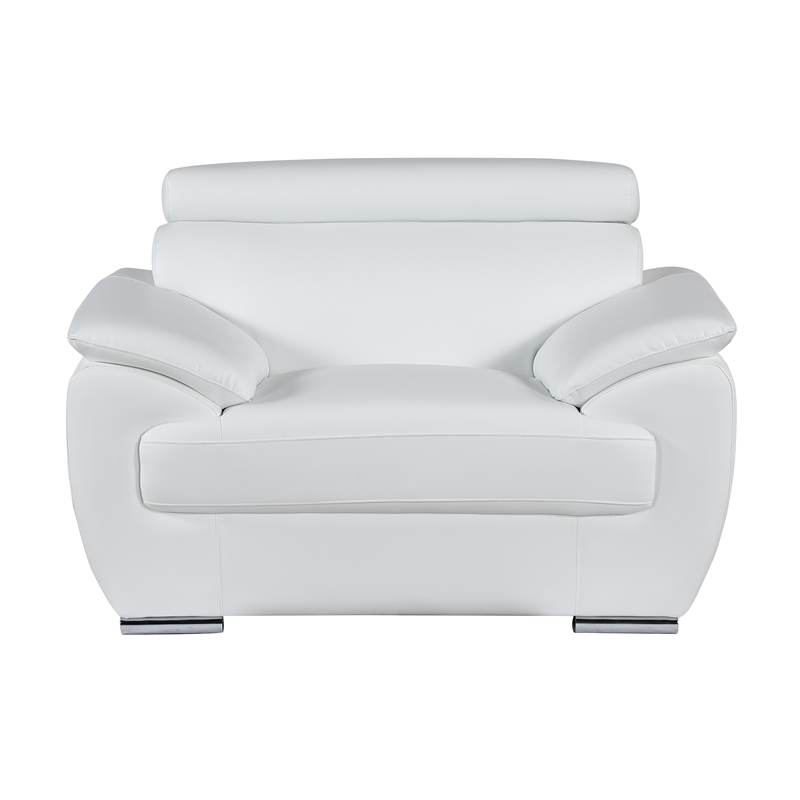 Titan Furnishings Modern Leather Upholstered Recliner Sofa Set in White