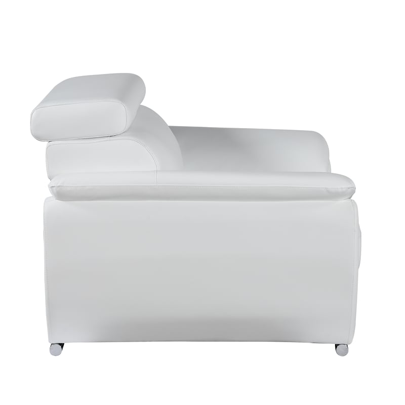 Titan Furnishings Modern Leather Upholstered Recliner Sofa Set in White
