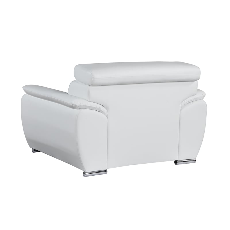 Titan Furnishings Modern Leather Upholstered Recliner Sofa Set in White