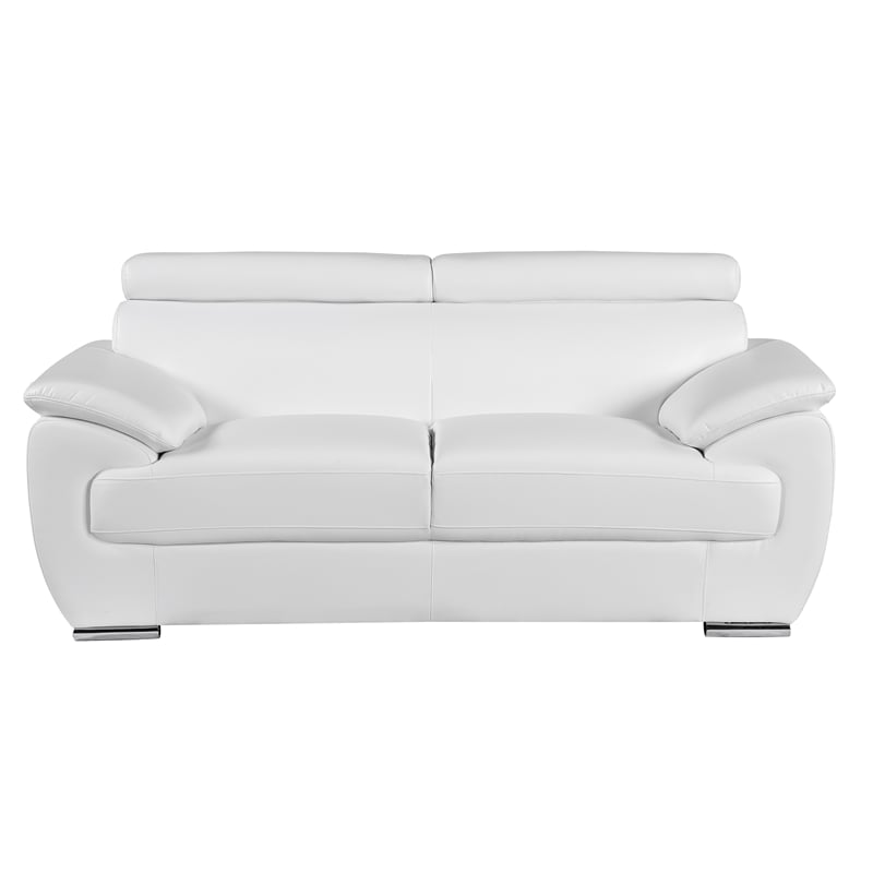 Titan Furnishings Modern Leather Upholstered Recliner Sofa Set in White