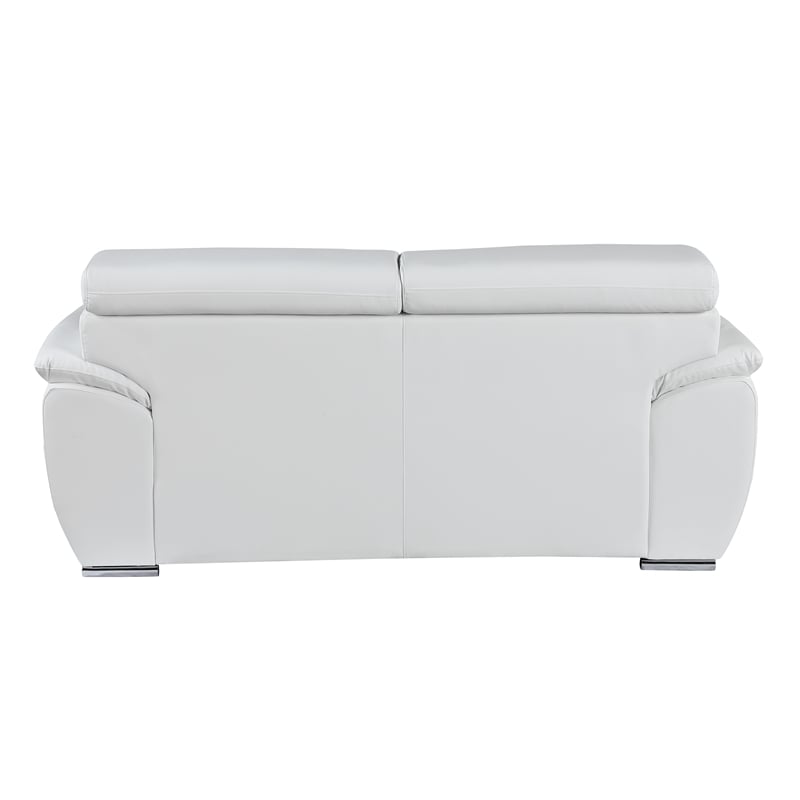 Titan Furnishings Modern Leather Upholstered Recliner Sofa Set in White