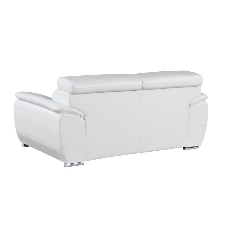 Titan Furnishings Modern Leather Upholstered Recliner Sofa Set in White