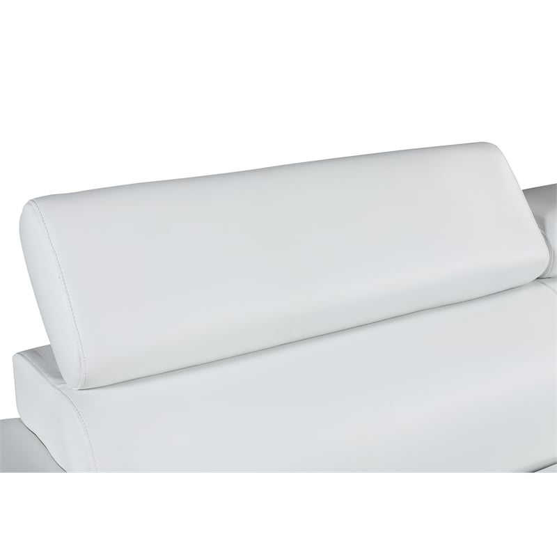Titan Furnishings Modern Leather Upholstered Recliner Sofa Set in White