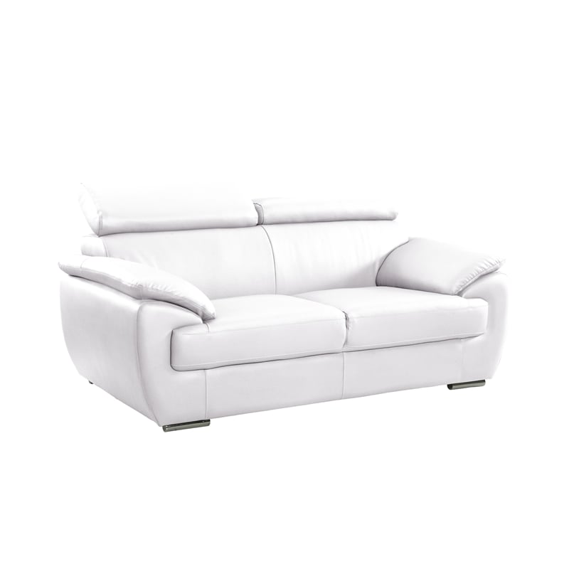 Titan Furnishings Modern Leather Upholstered Recliner Sofa Set in White