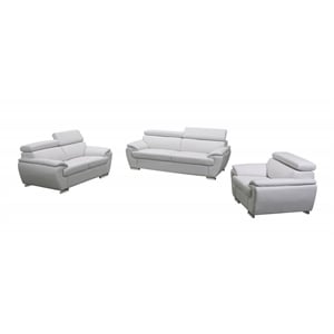 Titan Furnishings Modern Leather Upholstered Recliner Sofa Set in White