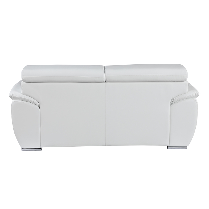 Titan Furnishings Modern Leather Reclining Sofa and Loveseat Set in White