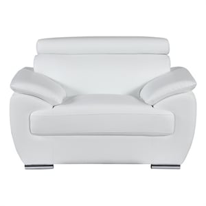 Titan Furnishings 38&quot Modern Leather Upholstered Chair in White