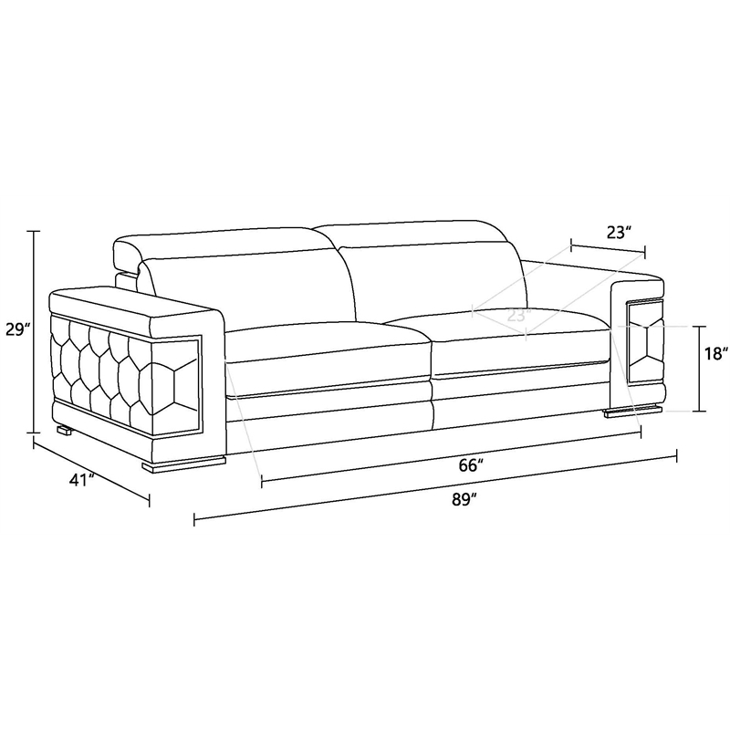 Titan Furnishings Genuine Italian Leather Upholstered Sofa Set in Beige