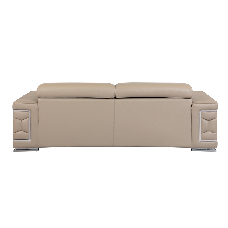 Titan Furnishings Genuine Italian Leather Upholstered Sofa Set in Beige