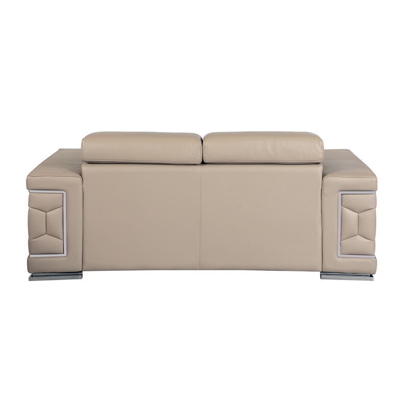 Titan Furnishings Genuine Italian Leather Upholstered Sofa Set in Beige
