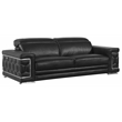 Titan Furnishings Genuine Italian Leather Upholstered Sofa Set in Black