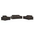 Titan Furnishings Genuine Italian Leather Upholstered Sofa Set in Black