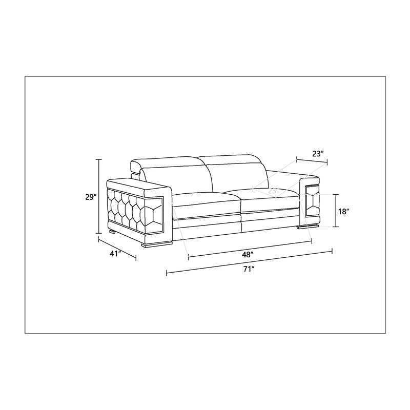 Titan Furnishings Genuine Italian Leather Sofa and Loveseat Set in Black