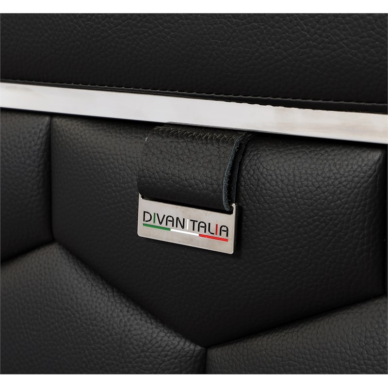 Titan Furnishings Genuine Italian Leather Sofa and Loveseat Set in Black