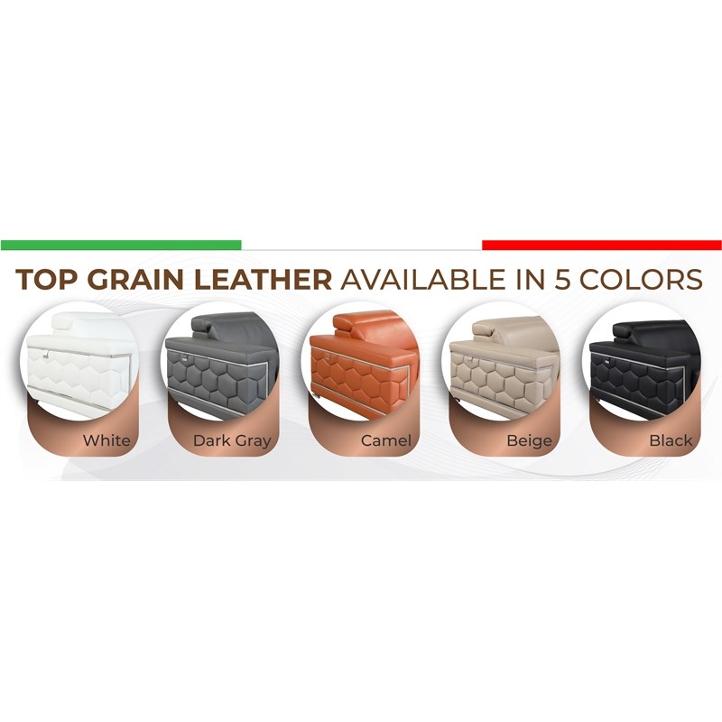 Titan Furnishings Genuine Italian Leather Sofa and Loveseat Set in Black