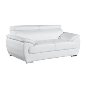 Titan Furnishings Modern Leather Upholstered Recliner Loveseat in White