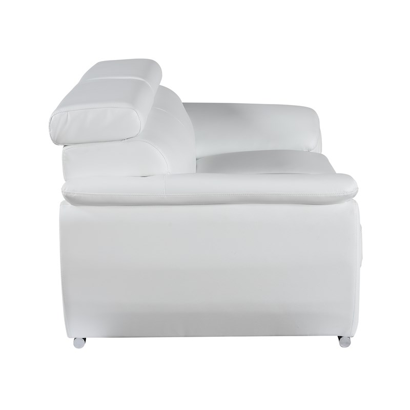 Titan Furnishings Modern Leather Upholstered Recliner Loveseat in White
