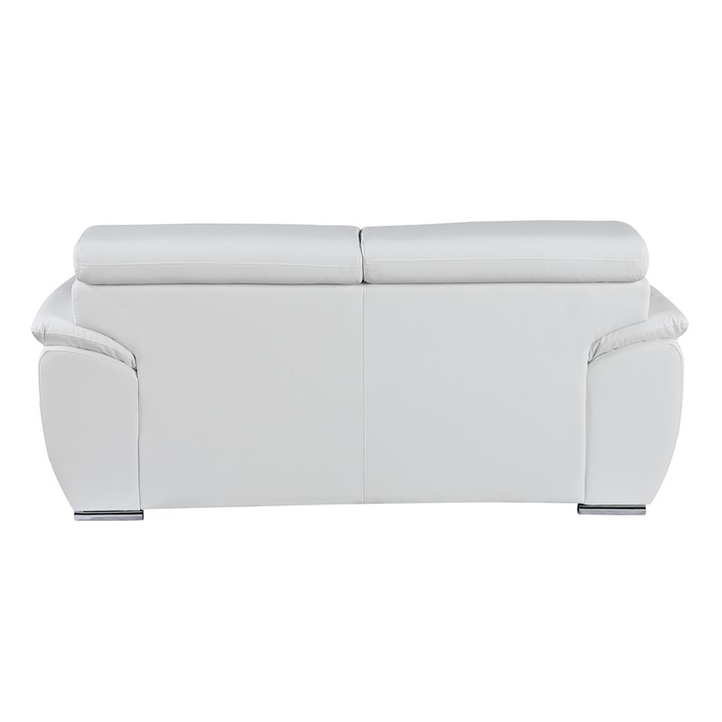 Titan Furnishings Modern Leather Upholstered Recliner Loveseat in White