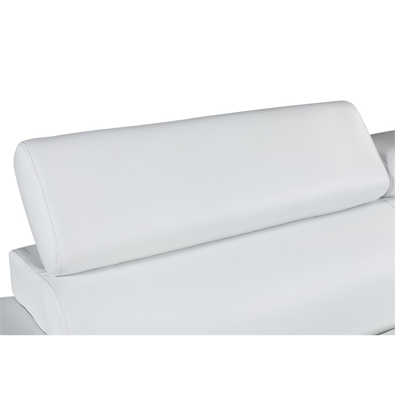 Titan Furnishings Modern Leather Upholstered Recliner Loveseat in White