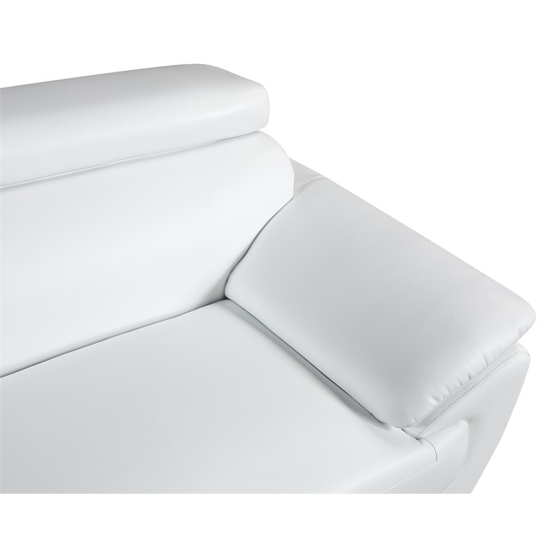 Titan Furnishings Modern Leather Upholstered Recliner Loveseat in White