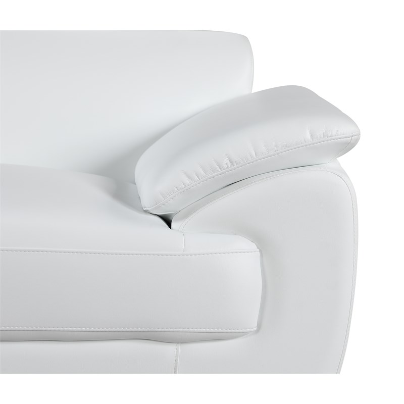 Titan Furnishings Modern Leather Upholstered Recliner Loveseat in White