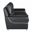 Titan Furnishings Modern Leather Upholstered Sofa Set in Black