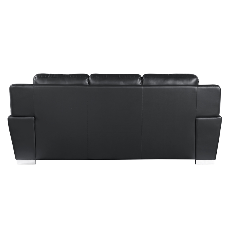 Titan Furnishings Modern Leather Upholstered Sofa Set in Black